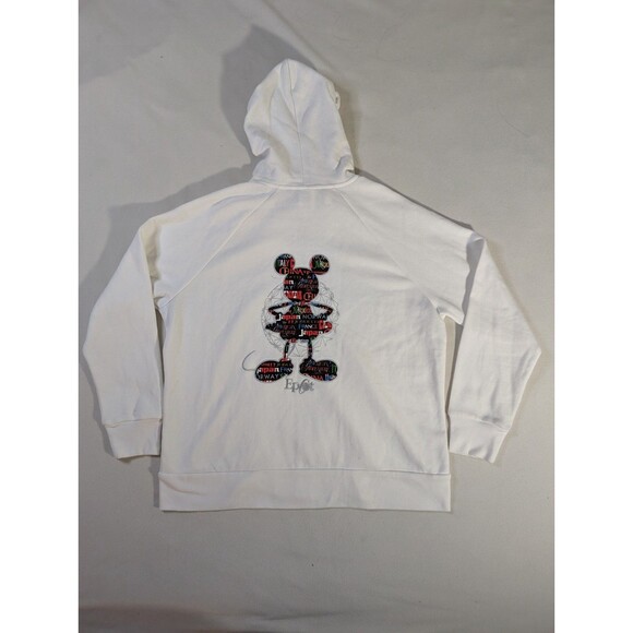 Disney Parks Epcot International Mickey Zip Up White Hoodie for Women AOP - Picture 2 of 7